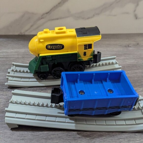 Lionel Crayola Imagination Express Train Set Engine Cargo Car Toy  2 track parts - Picture 1 of 15